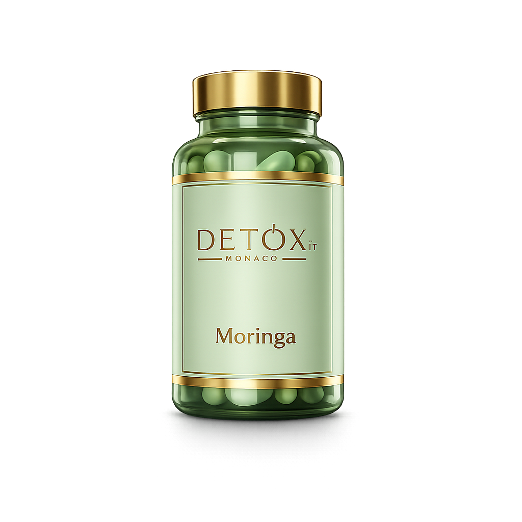 Moringa — complément antioxydant, vitamines et vitalité, flacon noir Detox
