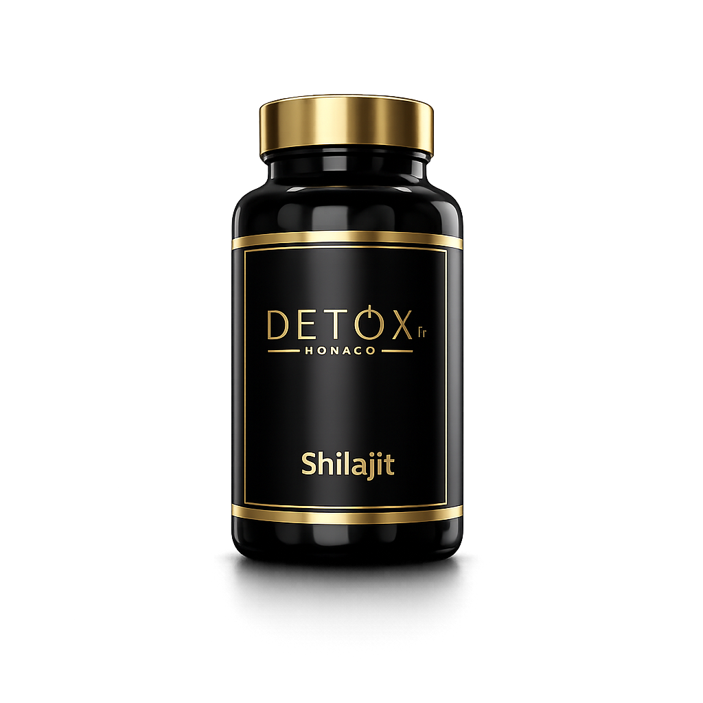 Shilajit Detox — complément énergie et minéraux à l'acide fulvique, flacon noir Detox