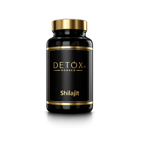 Shilajit Detox — complément énergie et minéraux à l'acide fulvique, flacon noir Detox