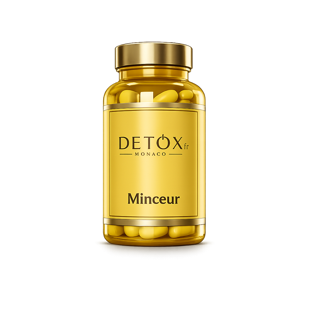 Minceur Detox — complément minceur, drainage et combustion des graisses, flacon noir Detox