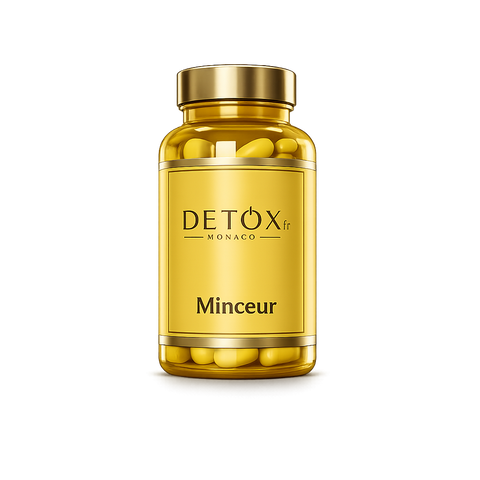 Minceur Detox — complément minceur, drainage et combustion des graisses, flacon noir Detox