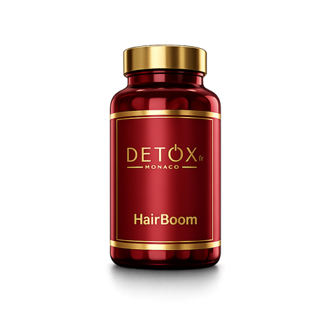 HairBOOM — complément anti-chute et croissance des cheveux, flacon noir Detox