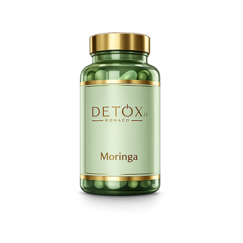 Moringa — complément antioxydant, vitamines et vitalité, flacon noir Detox